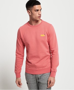 Superdry Orange Label Pastel Line Crew Férfi Pulóver Korall | ETVZJ9748